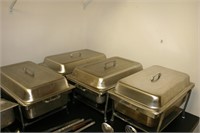 4 Stainless Serving Pans w/ Lids