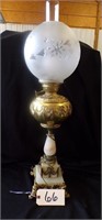 ANTIQUE LAMP (marble & brass)