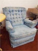 Recliner Blue Chair, 34"h x 32"x 28"