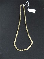 14K GOLD ROPE NECKLACE - 24" - 43.2 GRAMS