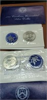 Grouping of 2 1971 silver Eisenhower dollars