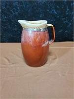 Ovenproof USA brown drip pitcher approx 10 inches