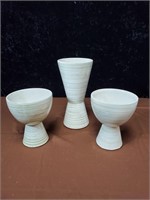 Set of 3 McCoy vases approx 9 & 6 inches tall