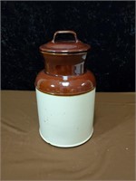 McCoy pottery canister with lid approx 12 inches
