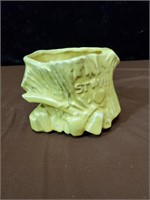 Yellow McCoy love stump planter approx 4 inches