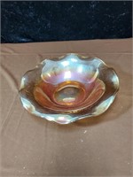 Marigold carnival glass bowl