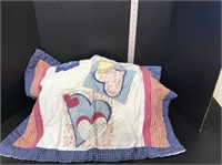 Quilted King Patriotic Heart Comforter Set