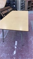 Solid wooden table with metal legs 6ft x 3ft x 2
