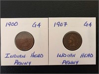 1900 & 1907 Indian Head Coins