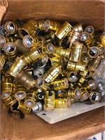 Large box lot of lamp light sockets