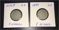 Coins: 1899P & 1899 (V) Nickels
