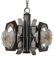 MAZZEGA (ATTRIB) MID-CENTURY GLASS 3-LT CHANDELIER