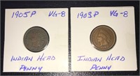 1905P & 1903P Indian Head Coins