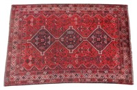 HAND-TIED PERSIAN SHIRAZ RUG, 9'11" X 6'10"