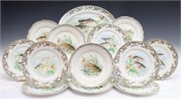 (17) FRENCH PORCELAIN FISH PLATES & PLATTER