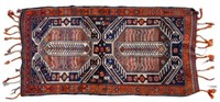 HAND-TIED TURKISH KARS WOOL RUG, 6'8" X 3'5.5"