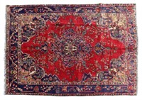 HAND-TIED PERSIAN TABRIZ RUG, 9'2" X 6'7"