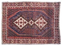 HAND-TIED PERSIAN AFSHAR RUG, 6'6.5" X 4'11.5"