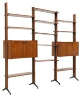 ITALIAN MID-CENTURY MODERN TEAK MODULAR WALL UNIT