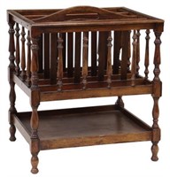 ENGLISH MAHOGANY FINISH CANTERBURY MAGAZINE STAND