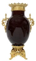 LARGE ORMOLU-MOUNTED CHINESE SANG DE BOEUF VASE