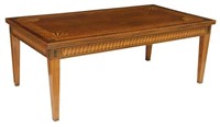 ROSEWOOD PARQUETRY-TOP COFFEE TABLE, 47"L