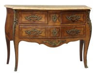 \FRENCH LOUIS XV STYLE MARBLE-TOP COMMODE