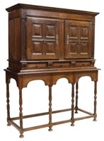 FRENCH LOUIS XIII STYLE WALNUT CABINET ON STAND