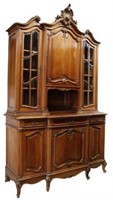FRENCH LOUIS XV STYLE WALNUT DISPLAY SIDEBOARD