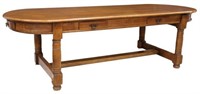 LARGE FRENCH PROVINCIAL OAK TABLE, 102.5"L