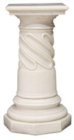 LARGE WHITE CULTURED MARBLE COLUMN PEDESTAL STAND