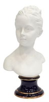 THARAUD LIMOGES BISQUE PORCELAIN BUST AFTER HOUDON
