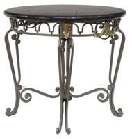GRANITE-TOP WROUGHT IRON CENTER TABLE