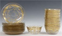 33) SCARCE ST. LOUIS CRYSTAL GILDED BOWLS & PLATES
