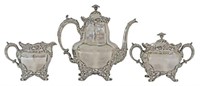 3) WHITING MFG. CO. STERLING FLORAL COFFEE SERVICE