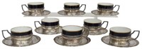 (16) LAGRIFFOUL & LAVAL 950 SILVER CUPS & SAUCERS