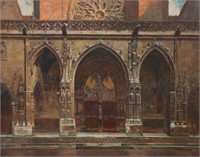 AUGUSTE LEROUX (1871-1954) GOTHIC CHURCH DOORS
