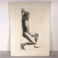 Matted Nude Man, Pencil Sketch
