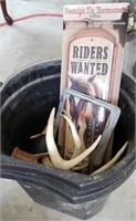 feed buckets and antler sheds