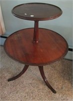 2-Tier wood end accent table. Measures: