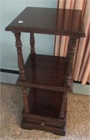 3-Tier stand with bottom drawer. Measures: