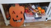Collection of Halloween items including pumpkin