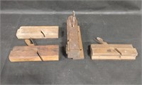 4 Antique Wooden Moulding Planes