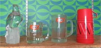 (2) A&W mugs, glass eagle Made in Germany,
