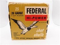 Federal Hi- Power 20 ga. Shotgun Shells & Box