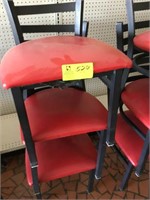 group of 6 chairs metal frame w/ red vinyl seats