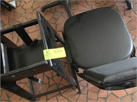 high chair & black metal frame seat
