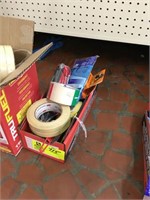 homeowners box w/ painting supplies including tape