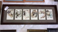 6-matted antique scenes of betrothal wedding 26”x