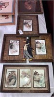 Lot of Victorian wedding betrothal framed art &